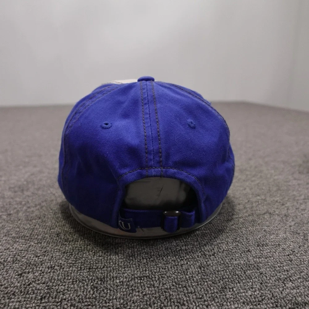 Kansas Jayhawks Hat Cap Strap Back Mens One Size Blue Gray NCAA Russell Athletic